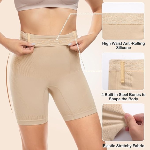 Shapewear Shorts for Women Tummy Control High Waisted Seamless Body Shaper - Picture 2 of 6